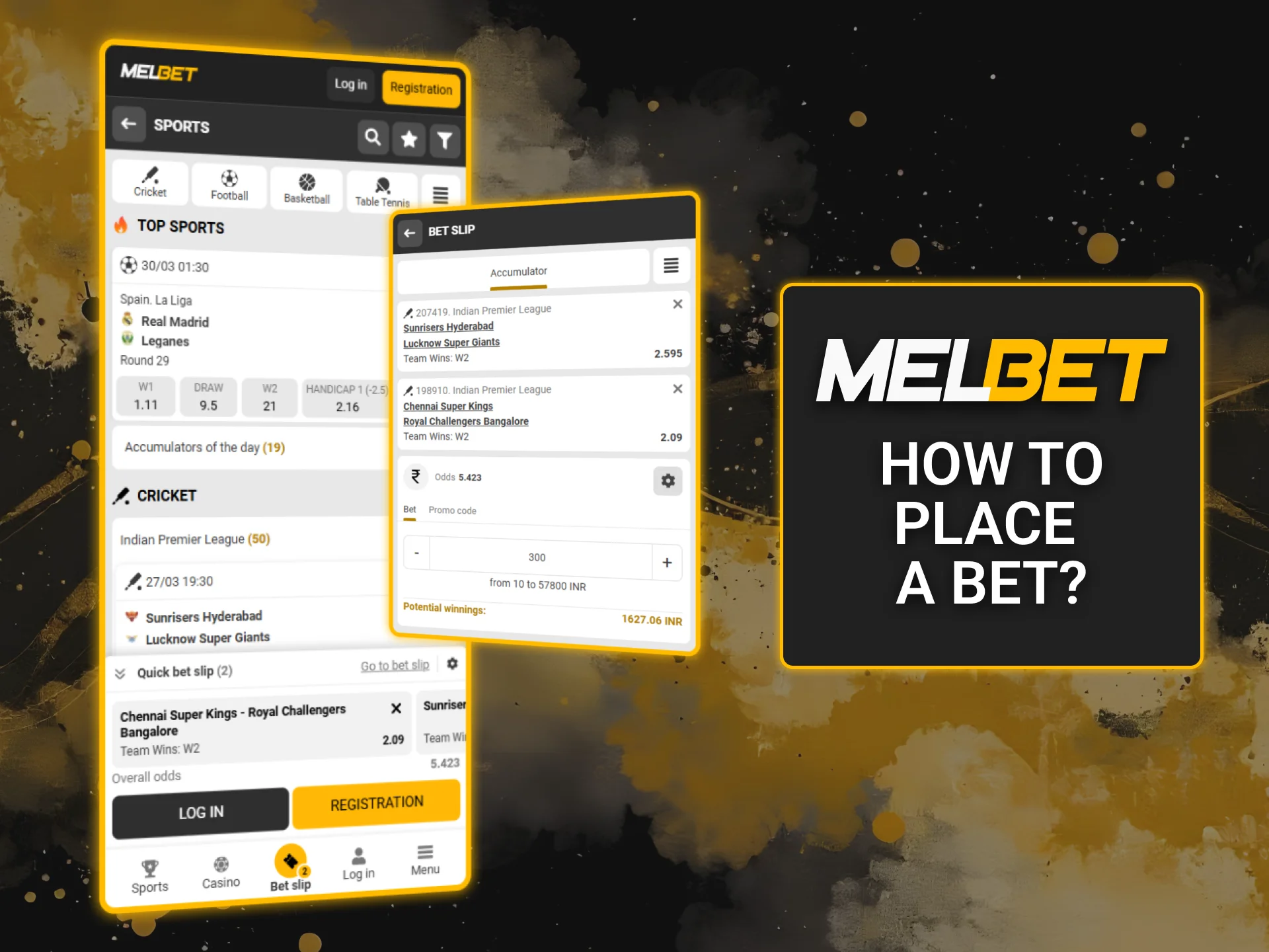 Learn the simple steps to place a bet using the Melbet app in India.