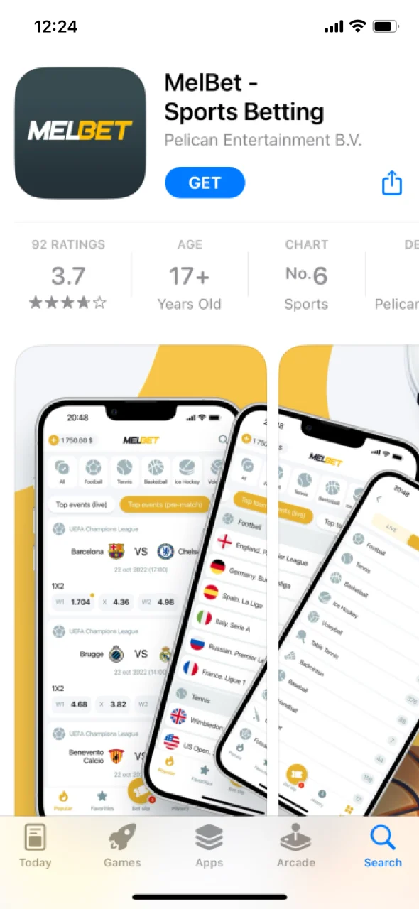 Get the Melbet iOS app and enjoy sports betting anytime, anywhere.