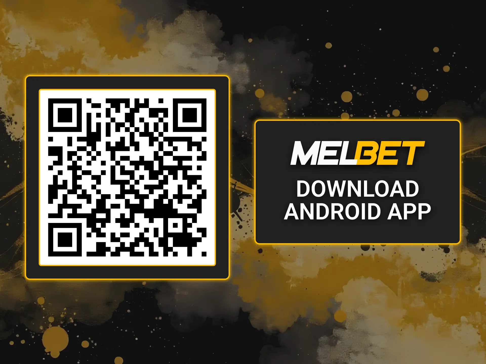 Scan the official QR code for fast Melbet Android download.