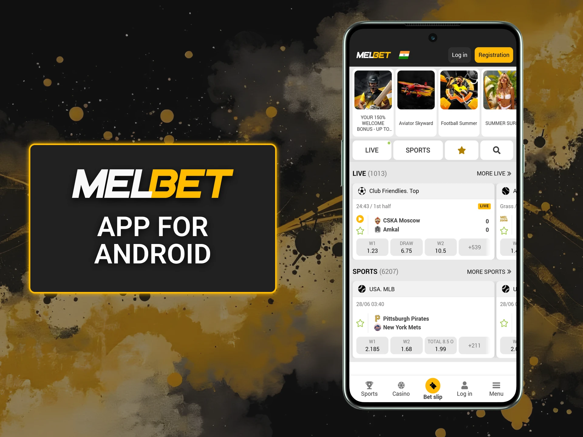 The Melbet app is available for Android users.