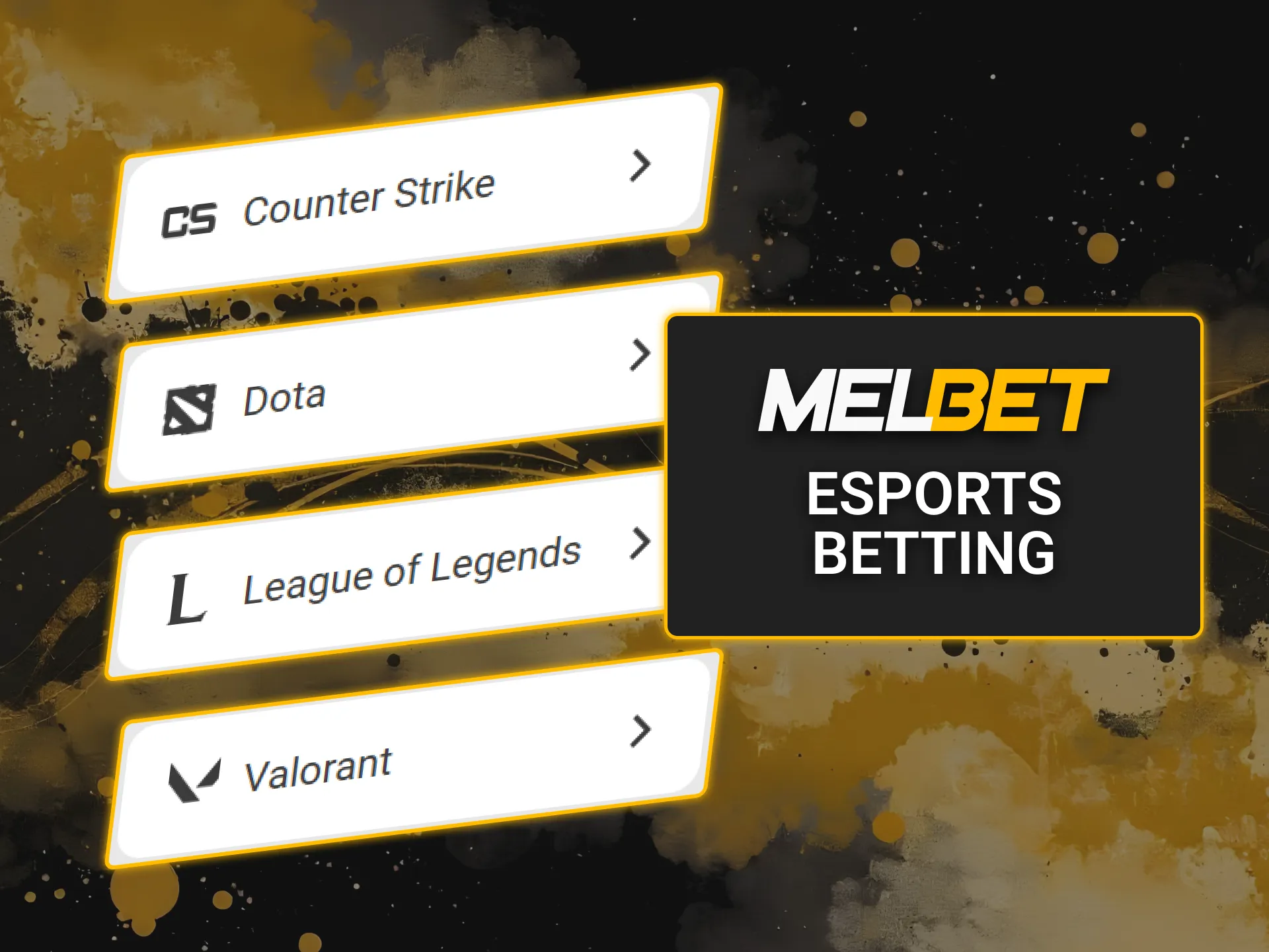 Bet on popular esports tournaments using the official Melbet application.