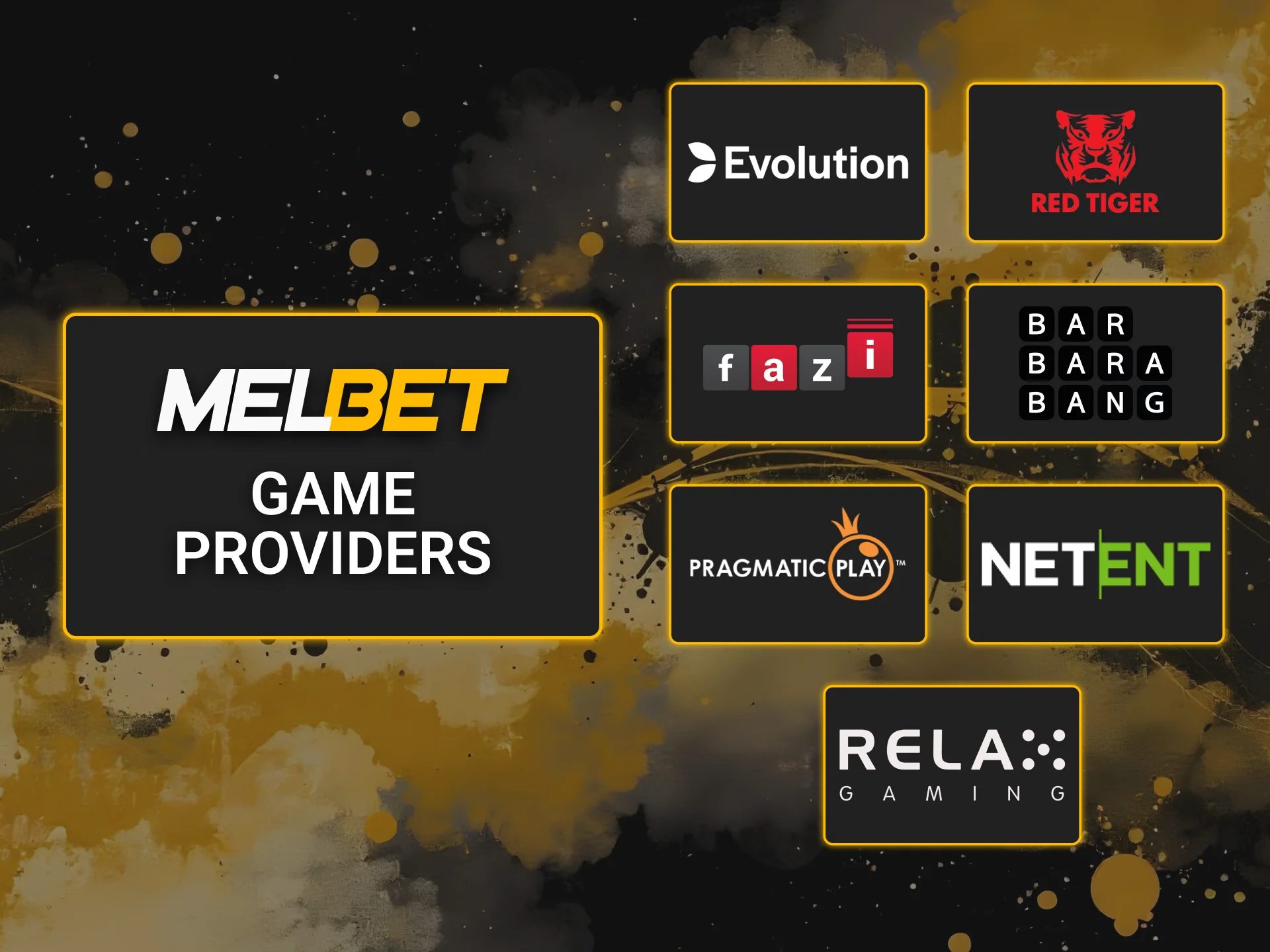 Choose top game providers at Melbet.