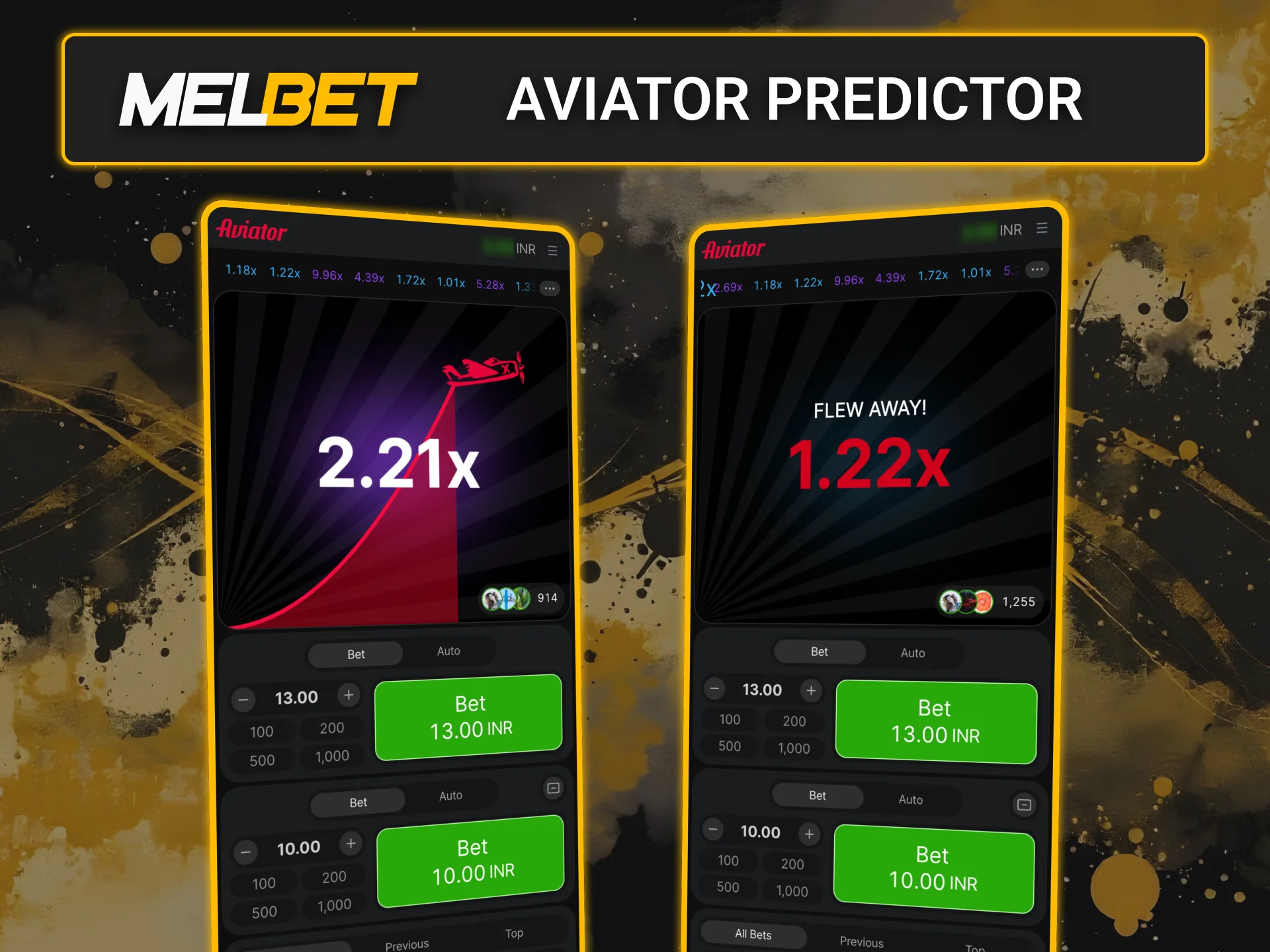 Aviator predictor do not guarantee wins at Melbet platform.