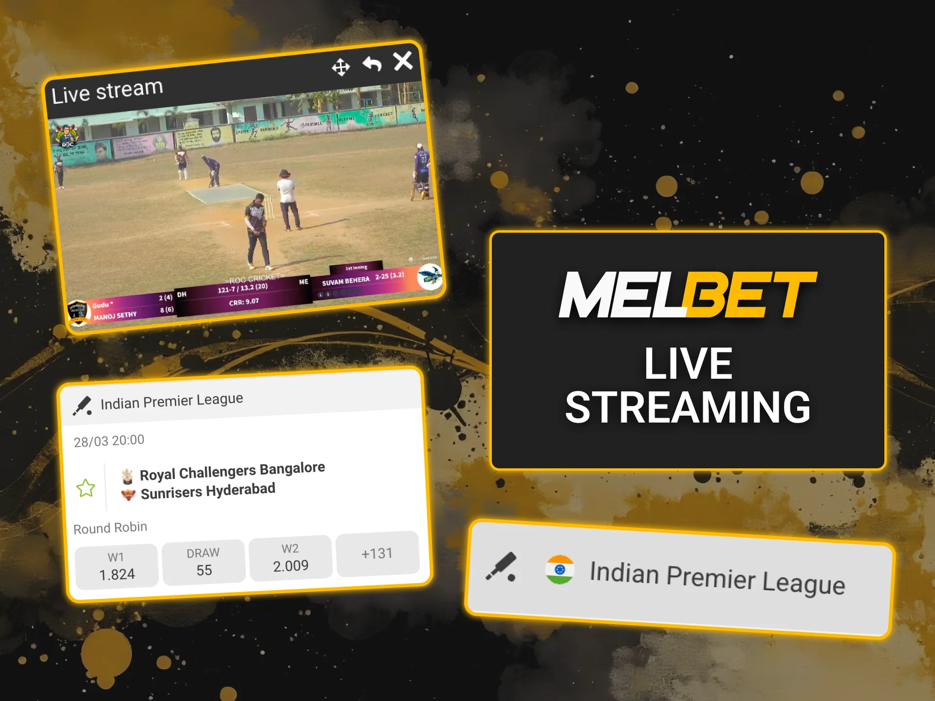 Watch IPL live streams at Melbet.