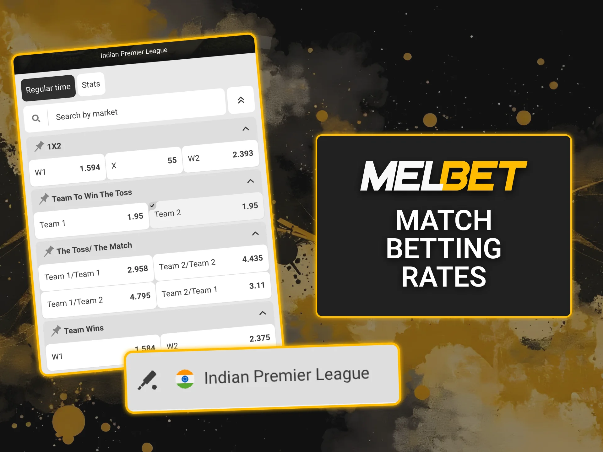 Check IPL match odds at Melbet.