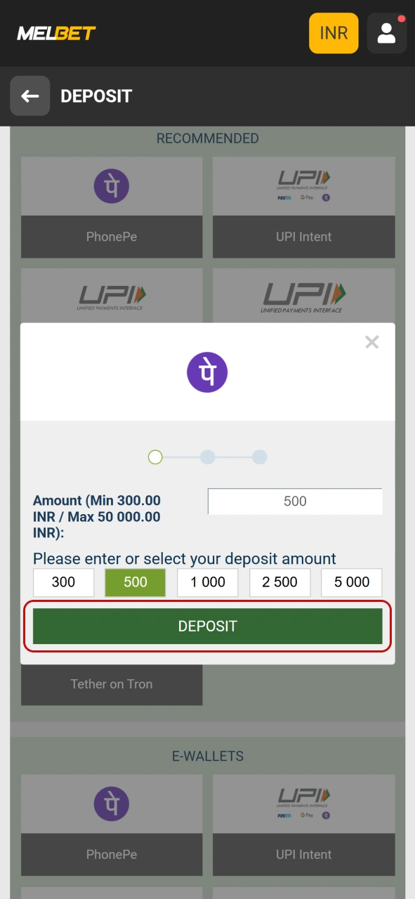 Deposit funds securely into your account using the official Melbet cashier.