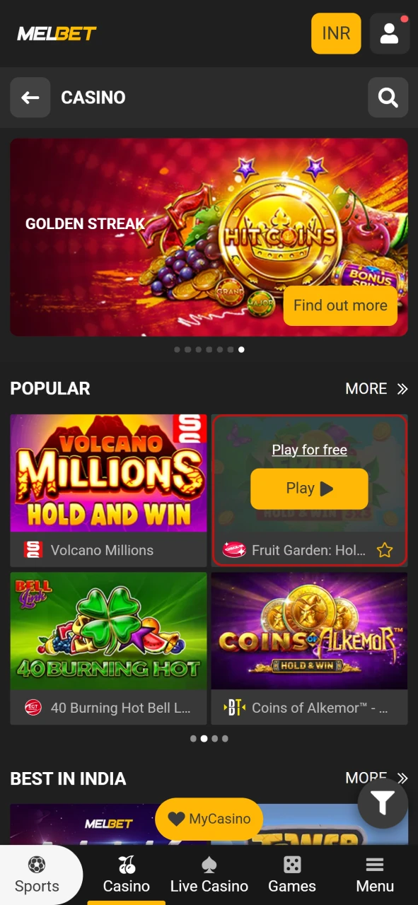 Start placing bets on your favorite games via official Melbet website.