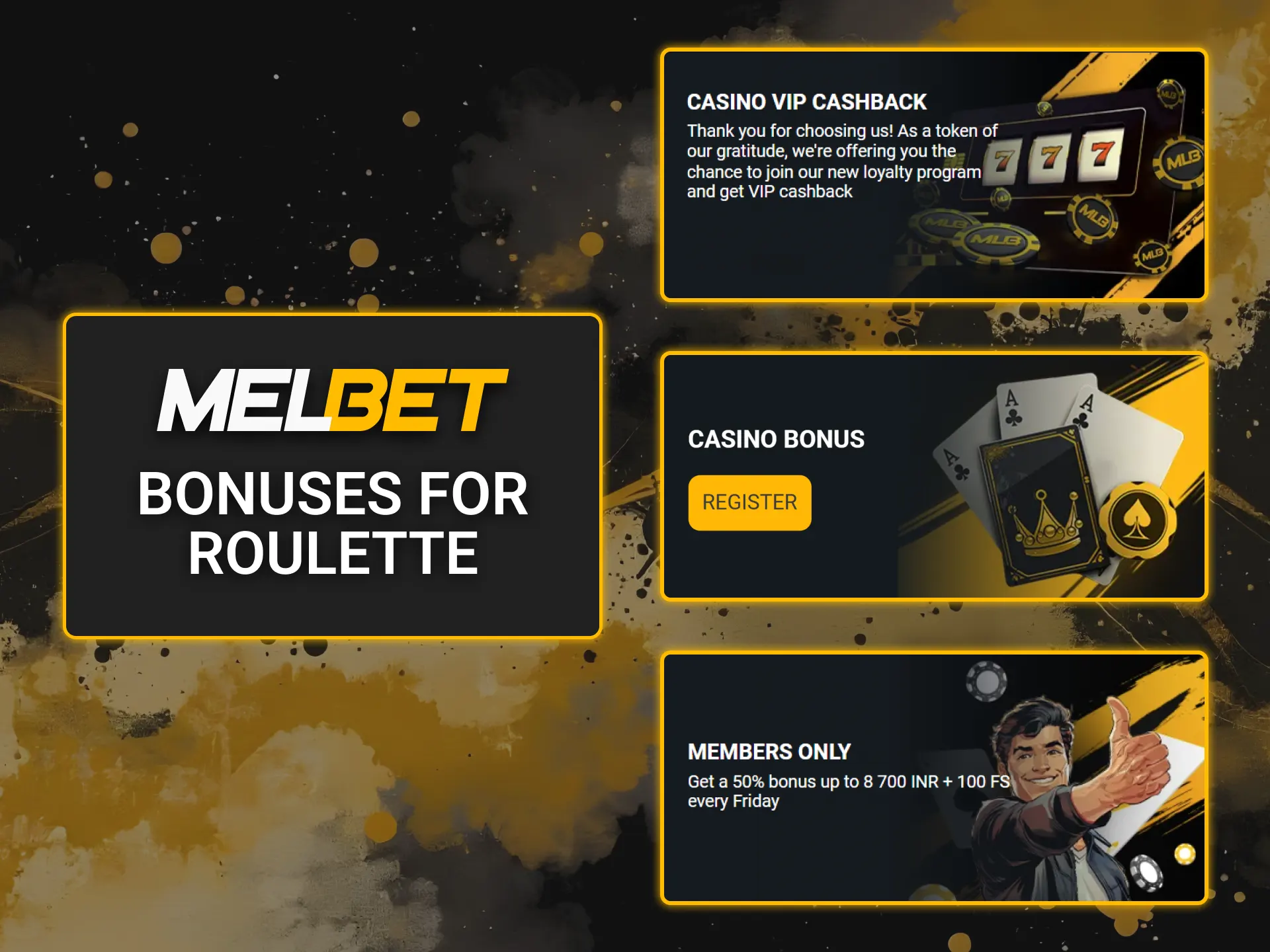 Claim special casino bonuses for roulette at Melbet and boost your winnings.